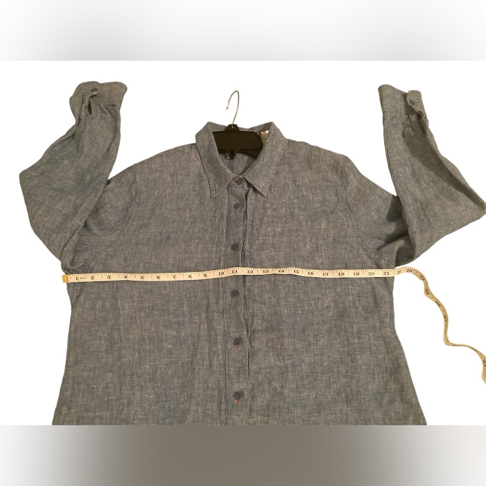 Soft Surroundings 100% Linen Lagenlook Long Sleeve Shirt Dress. Size Large. - Picture 11 of 14